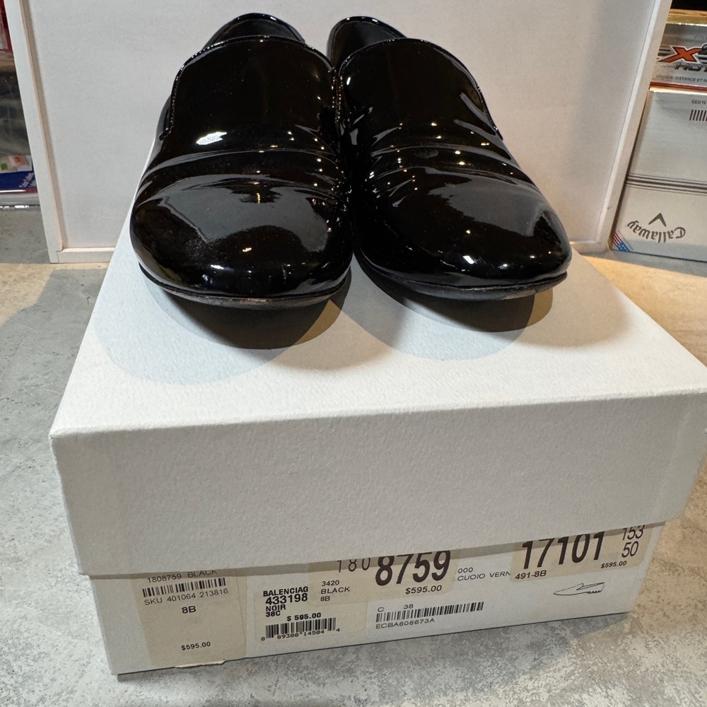 Balenciaga Black Patent Leather Dress Shoes